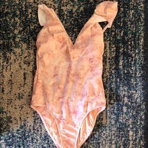 Ruffled pinkbathing suit
